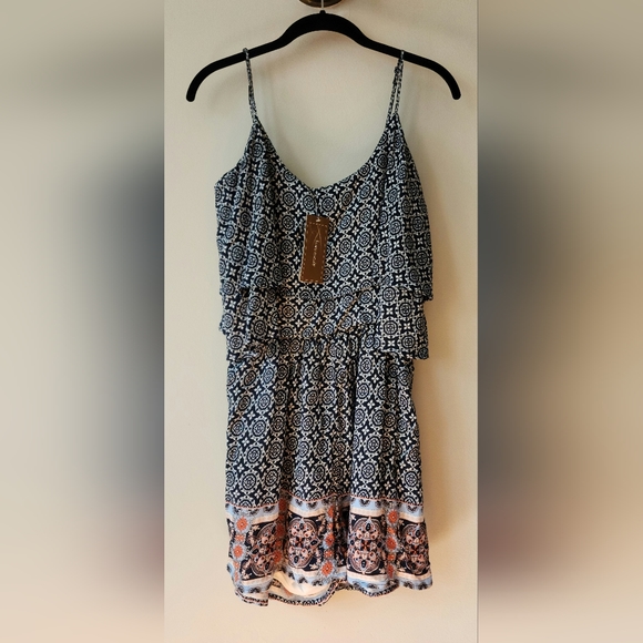 Francesca's Collections Pants - Francesca's Batik Romper Size M. Adjustable Straps. Blue.